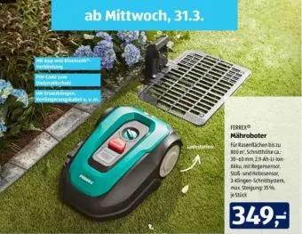 ALDI Mähroboter von FERREX ab Mittwoch den 31. März 2021