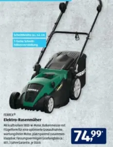 aldi elektro rasenmäher von ferrex im März 2021