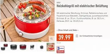 holzkohlegrill elektrischer belueftung