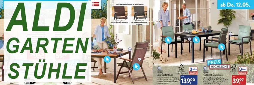 ALDI Gartenstühle im Mai 2022