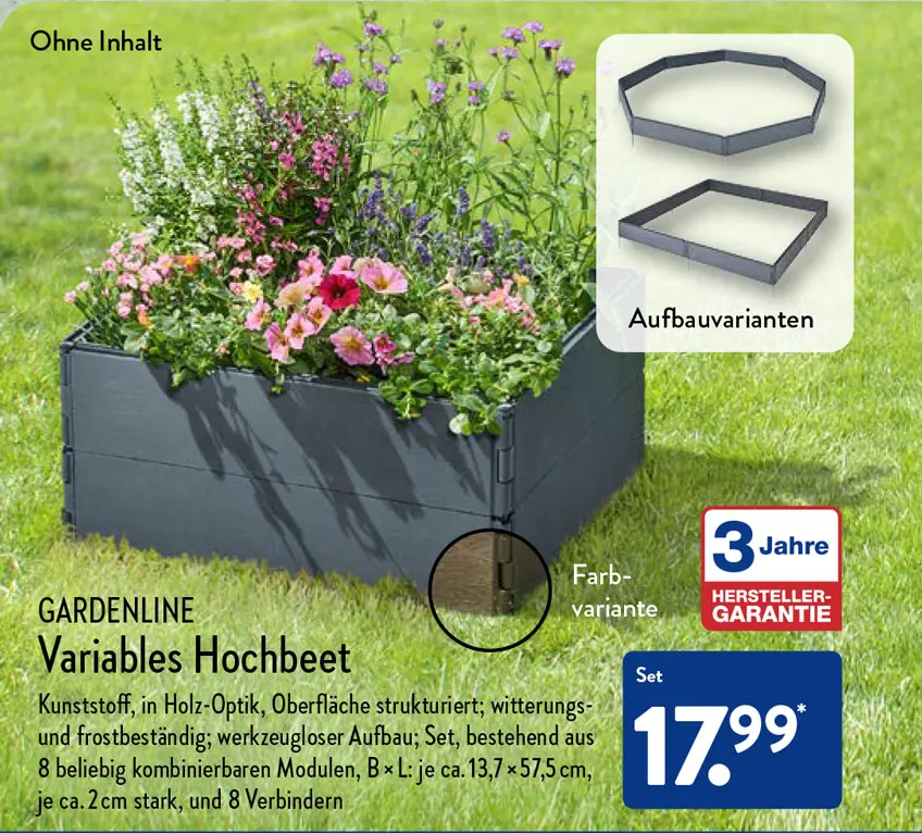 ALDI Nord Variables Hochbeet im März 2023