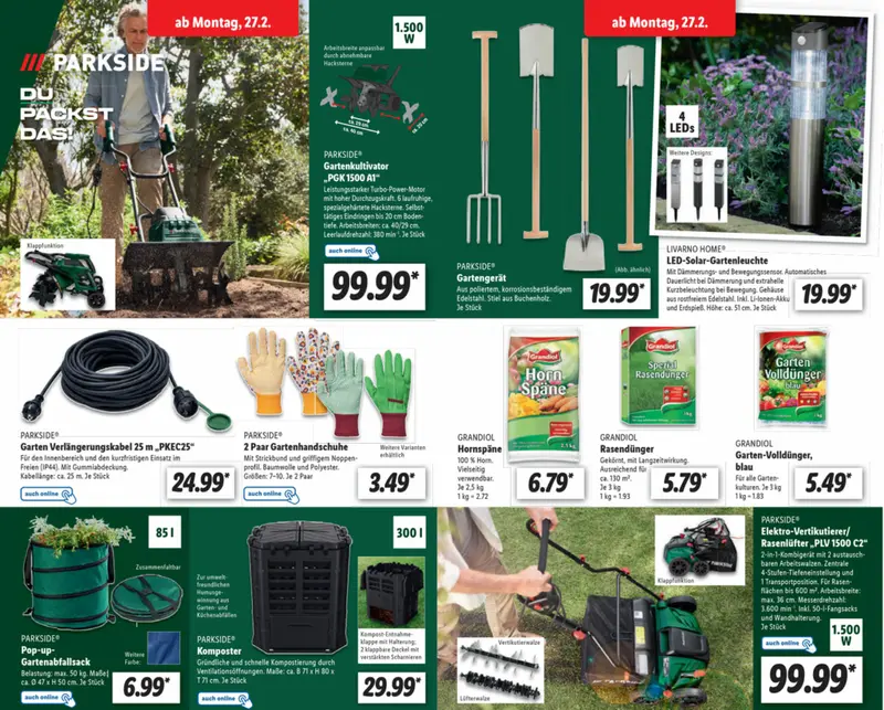 Lidl Gartengeräte ab 27. März 2023