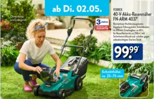 ALDI nord akku Rasenmaeher Juni 2020 ALDI Nord: 40 V Akku Rasenmäher von Ferrex ab 02. Mai 2023