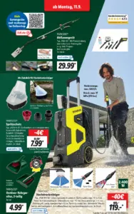 Lidl Gartengeräte Prospekt ab 11.9.2023 - Hochdruckreiniger und Abflammgerät