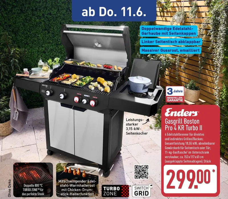 ALDI Gasgrill Boston Pro 4 KR Turbo 2 ab 11.6.2026