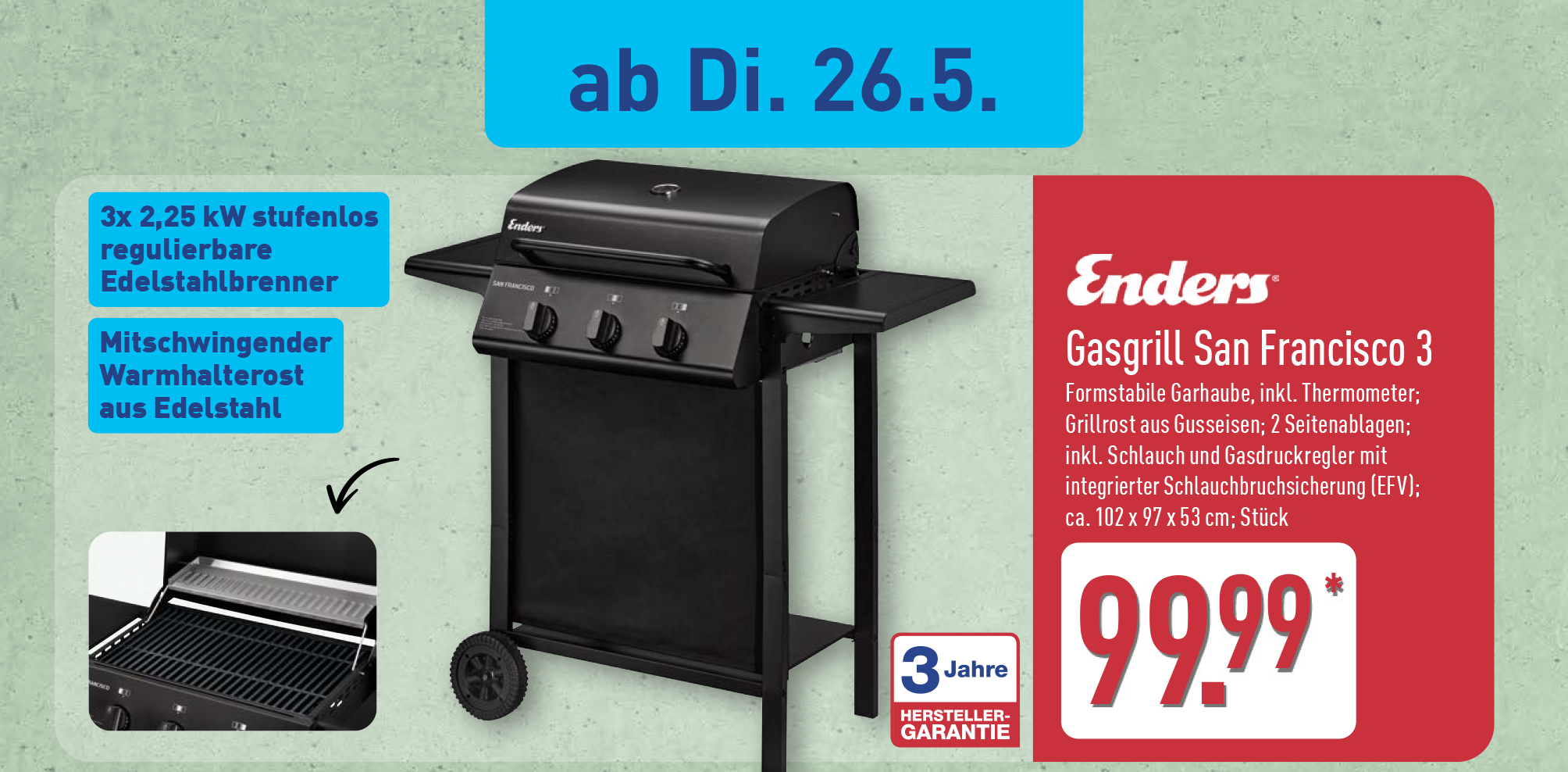 ALDI Grill Angebote 2026 (Enders Gasgrills u.a.)