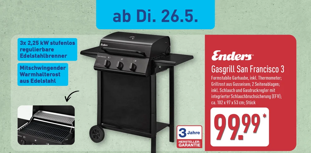 ALDI Grill Angebote 2026 (Enders Gasgrills u.a.)