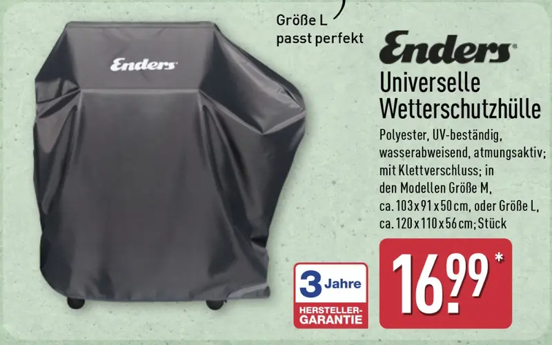 ALDI Enders Universelle Wetterschutzhülle ab 11. Juni 2026