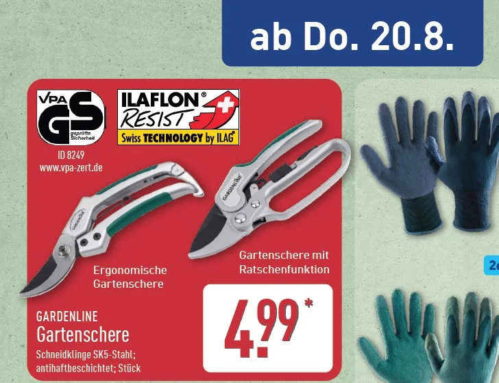 ALDI Gartenscheren ab Do. 20. August 2026