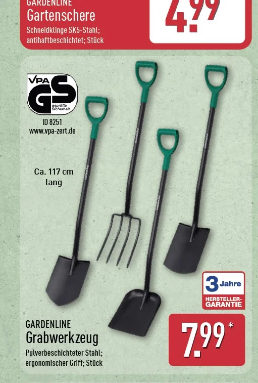 Grabwerkzeug Angebot ab Do. 20. August 2026