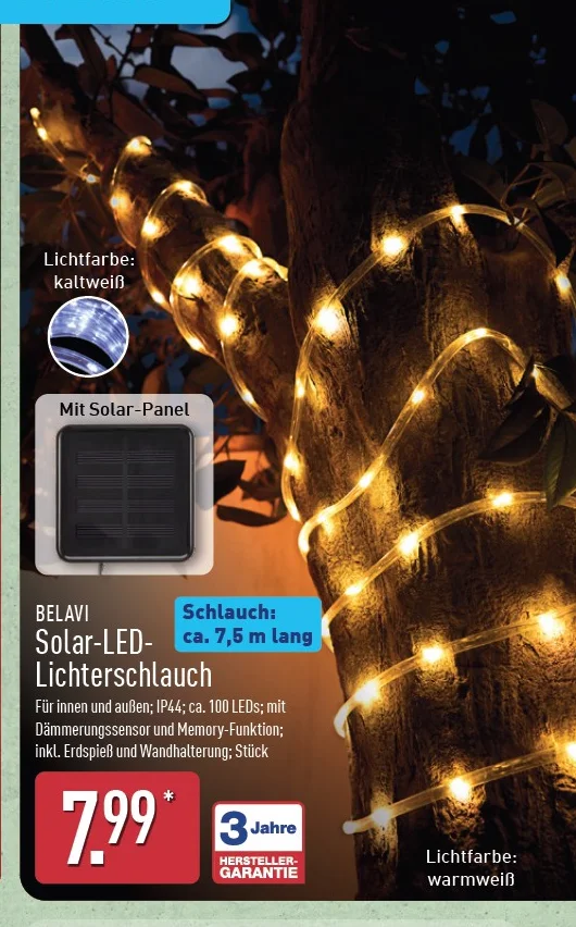 Solar-LED-Lichterschlauch Angebot ab Mo. 06. Juli 2026