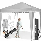 KESSER® Pavillon 3x3m | wasserdicht | inkl. Tasche | Pop-Up Klicksystem | UV-Schutz 50+ | Faltpavillon | Gartenzelt | Partyzelt | Metall-Verstrebungen | Grau