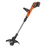 Black+Decker Akku-Rasentrimmer (Powercommand EasyFeed, 18V 4,0Ah, inkl. Akku und Ladegerät, 30 cm Schnittbreite, für größere Flächen) STC1840EPC