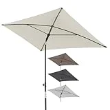 Doppler City Balkonschirm 200x125cm in Natur I Rechteckiger Sonnenschirm mit UV-Schutz I 3-fach verstellbarer Sonnenschirm Balkon inkl. Aufbewahrungstasche I Schirm von 180-220cm höhenverstellbar