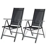 CCLIFE Balkonstühle 2er 4er Set Alu Gartenstuhl Balkonstuhl stapelbar verstellbar klappbar Belastbarkeit 120 kg Aluminium Outdoor