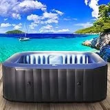 Whirlpool aufblasbar MSpa Tekapo für 4 Personen 158x158cm In-Outdoor Pool 108 Massagedüsen Timer Heizung Aufblasfunktion per Knopfdruck Bubble Spa Wellness Massage
