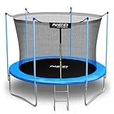 Trampolin 183 cm 6 ft mit Sicherheitsnetz Innennetz und Einstiegsleiter Neo-Sport PRO Gartentrampolin