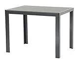 Aluminium Gartentisch Fire Oblong mit Polywood Tischplatte, 100×70 cm absolut wetterfest, anthrazit aus dem Hause Pure Home & Garden