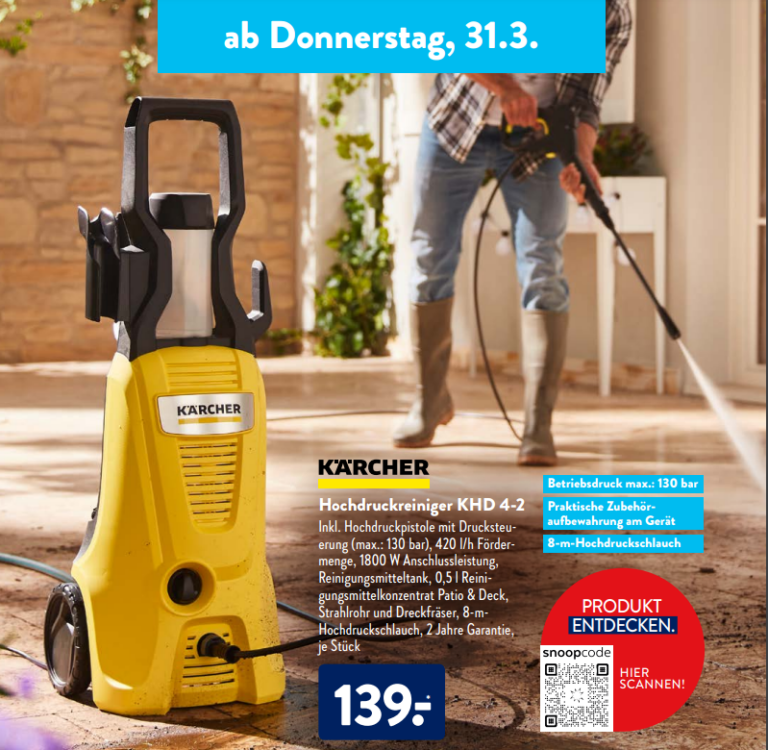 Hochdruckreiniger von FERREX bei ALDI Nord Start am 11. März 2024