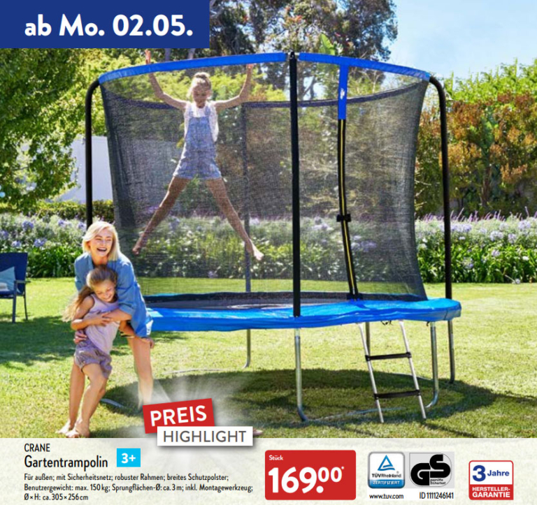 ALDI Trampolin 2023 ab Mai wieder erhältlich Alle Infos☝️