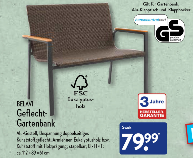 ALDI BELAVI Gartenstühle Relaxsessel & Stapelstuhl ab 20.04.2023