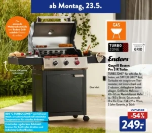Der ENDERS Gasgrill "Boston Pro 3 R Turbo" ab 23. Mai 2022 im ALDI