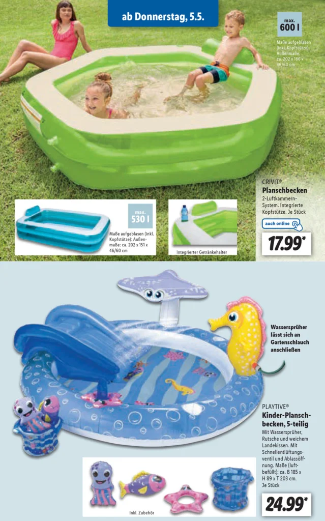 Lidl Pool / Planschbecken für Kinder ab 05. Mai 2022