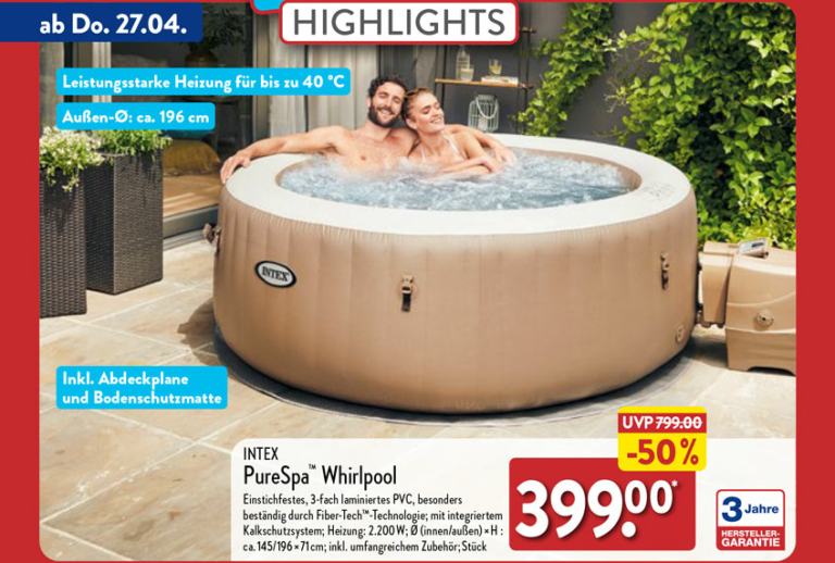 ALDI WhirlpoolAngebote 2025 🌊 Pure Entspannung für garten & Terasse