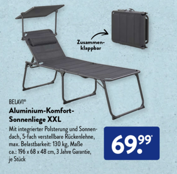 ALDI Gartenliege Angebote BELAVI Sonnenliege ab 20. April 2023
