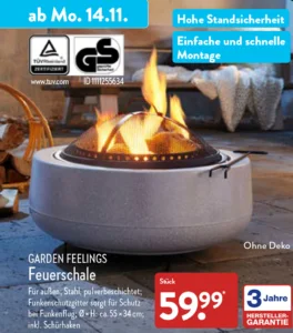 ALDI Feuerschale ab 14. November 2022 von Garden Feelings