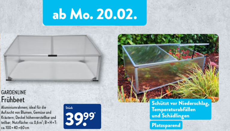 ALDI Gewächshaus & Frühbeet Angebote 2025