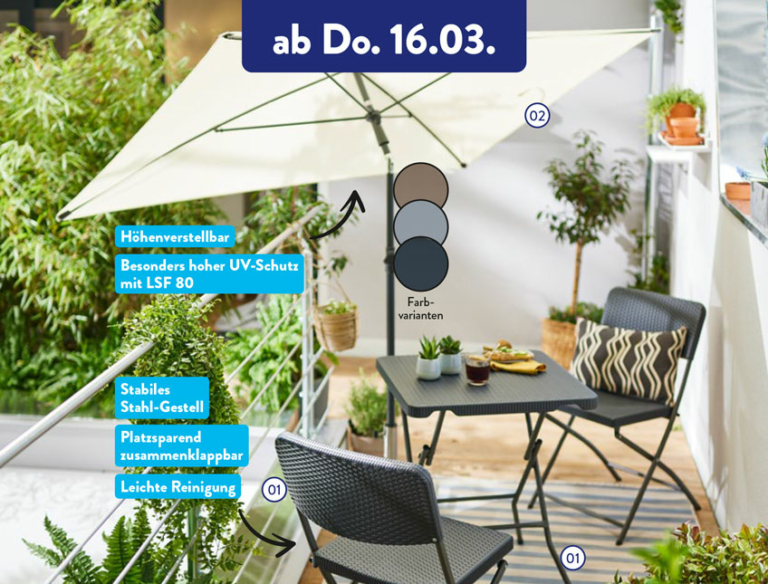 ALDI Nord und Süd Sonnenschirm / Ampelschirm 2025