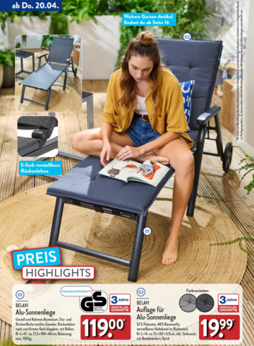 ALDI Nord & Süd Gartenliege / Freizeitliege Angebote 2025 🌞