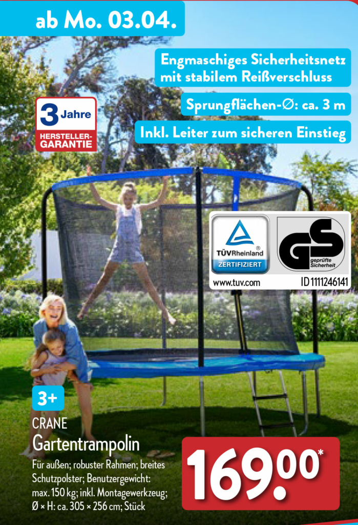 ALDI Trampolin Restposten 2023. Gibt es noch welche