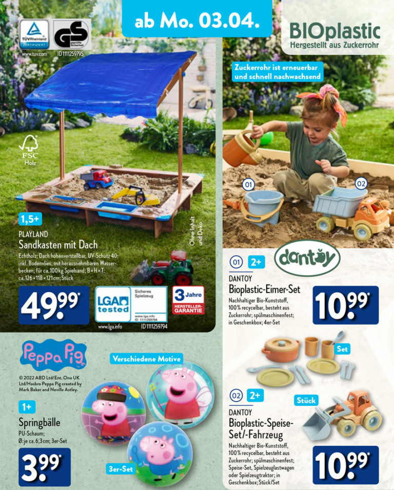 Sandkasten mit Dach im ALDI Nord von Playland für 49,99