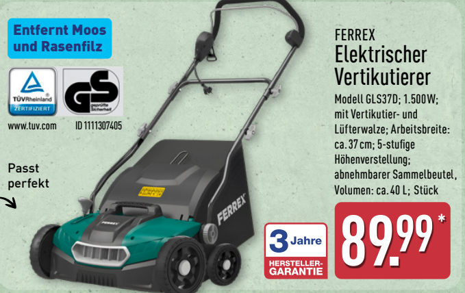 aldi nord elektrischer vertikutierer ferrex februar 2026 2026